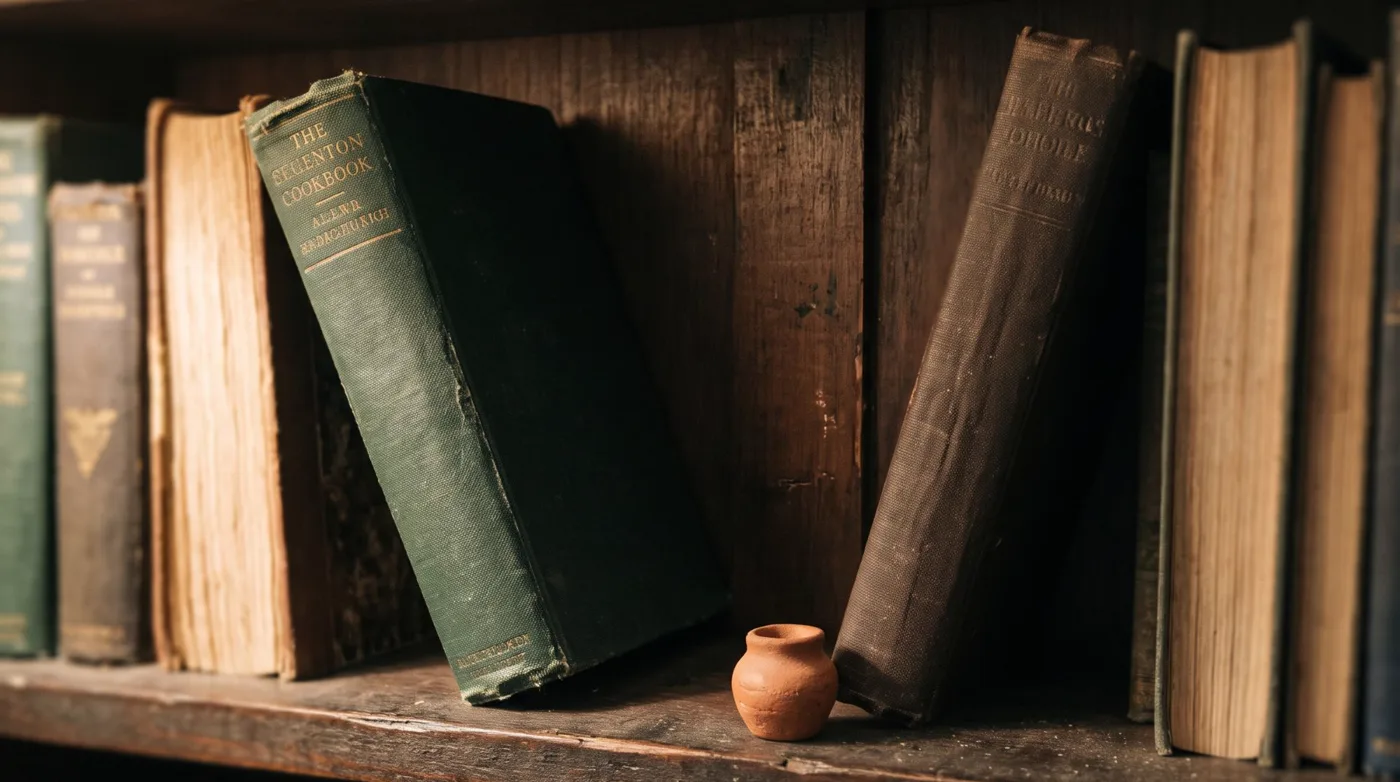 The book you gave away: an old green cloth bound book leaning on a bookshelf where a neighbor is missing, an essay on lending, gifting and books that never come home